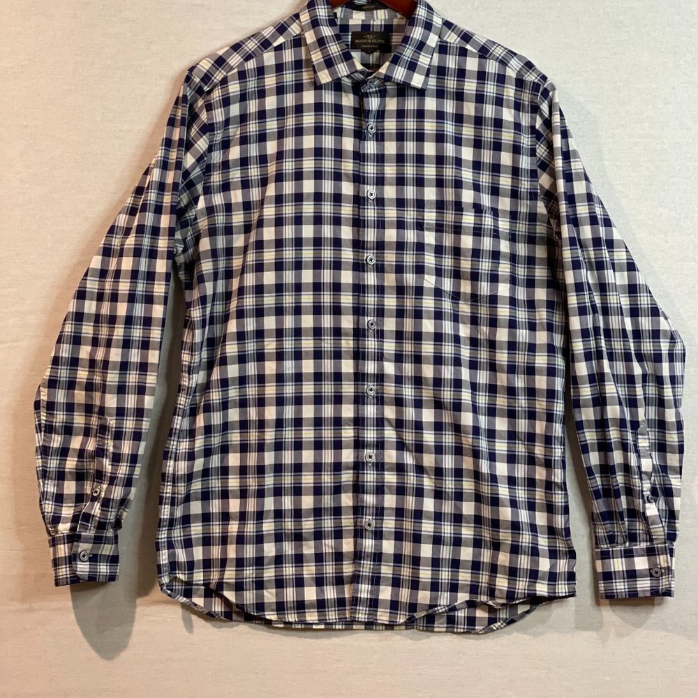 Rodd & Gunn Shirt Mens L Button Front Sports Fit Blue White Plaid Colorful - Picture 14 of 14